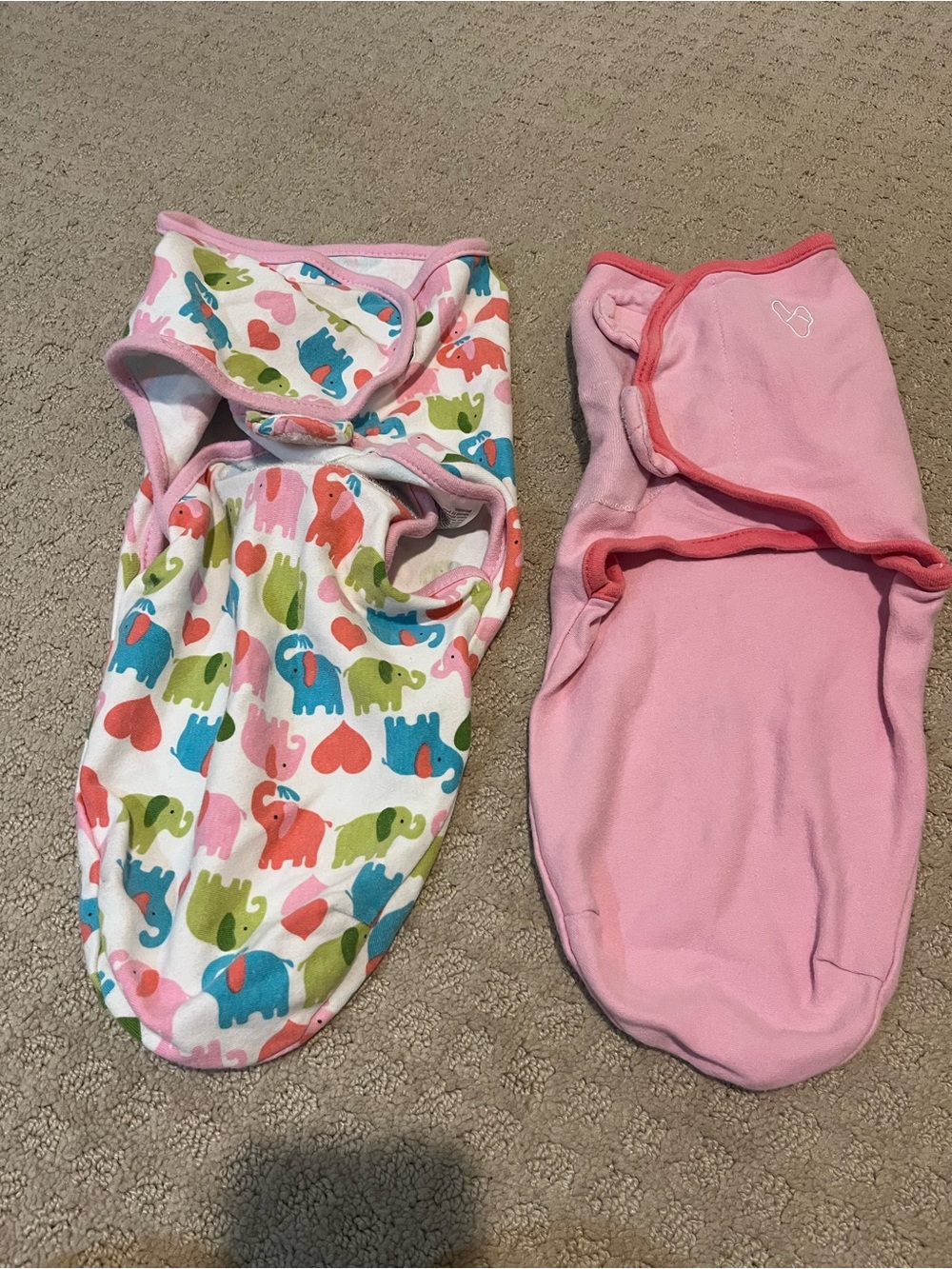 SwaddleMe Two-Pack Sleep Sacks - Pink & Multicolor Elephant